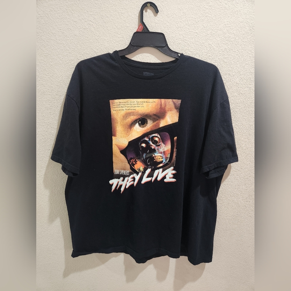 John Carpenter's They Live Movie Men's Black Size 3XL Vintage Style Y2K Movie